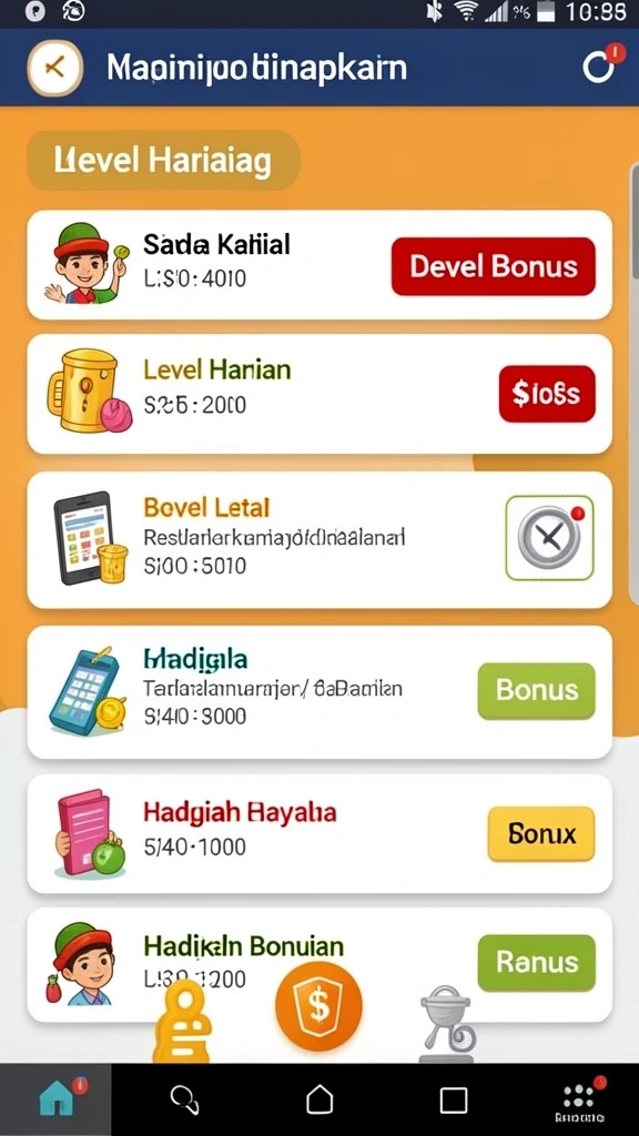 Tampilan menu utama yang menarik dan mudah dinavigasi.