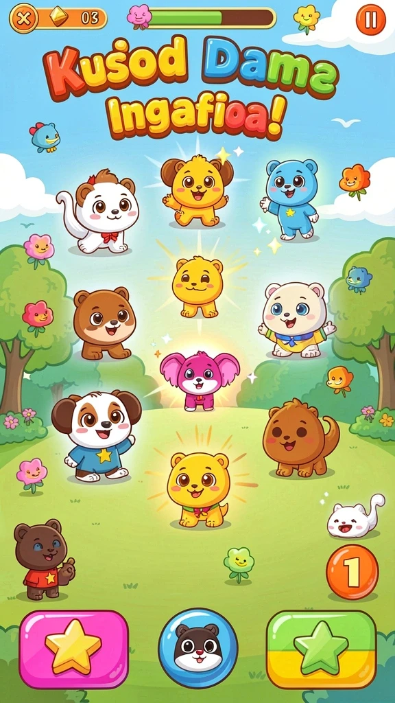 Screenshot menunjukkan level pertama di ASDTOTO yang penuh warna.