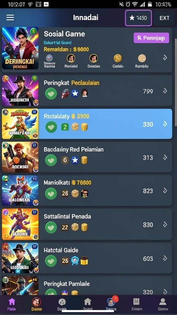 Screenshot menampilkan tema mesin slot yang menarik.