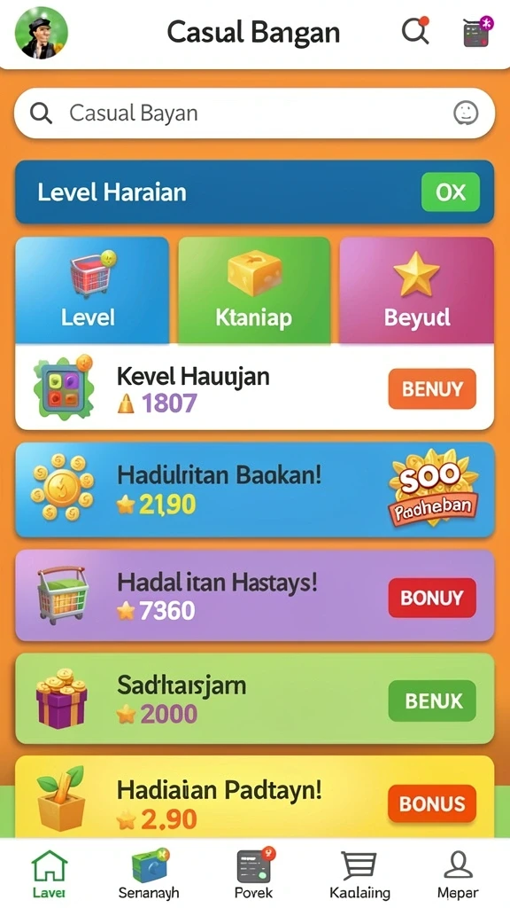 Tampilan menu utama yang menarik dan intuitif.