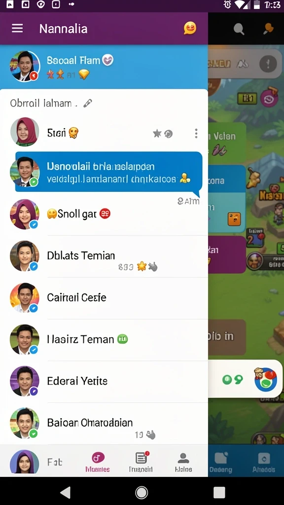 Fitur sosial untuk bermain bersama teman dan pemain lain.